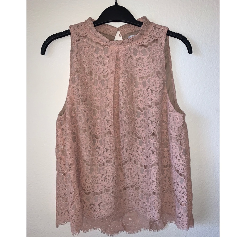 Rose Pink/ nude Lace top